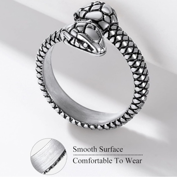 18k Snake Ring Toi Et Moi Luxurious Gold - Picture 12 of 14